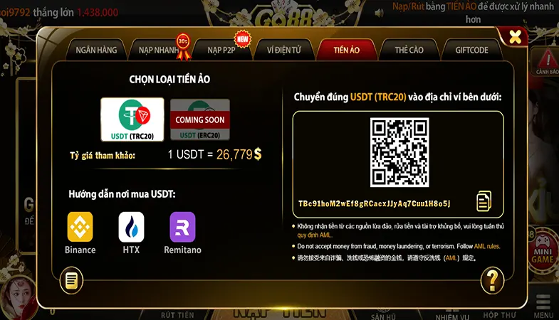 Các Phương Thức Nạp Tiền Đa Dạng Và Tiện Lợi